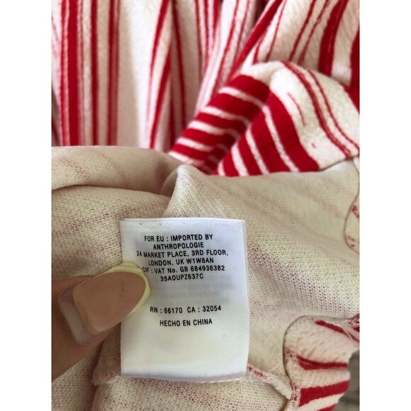 Anthropologie Postmark Poppy Stripe Dress Size 8 Fit and Flare Red with Pockets - Picture 7 of 11